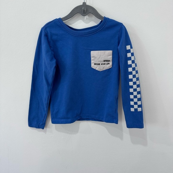Blue Kids Long Sleeve Shirt with Pocket - Picture 1 of 6